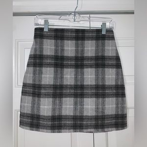 Plaid Wool Skirt
